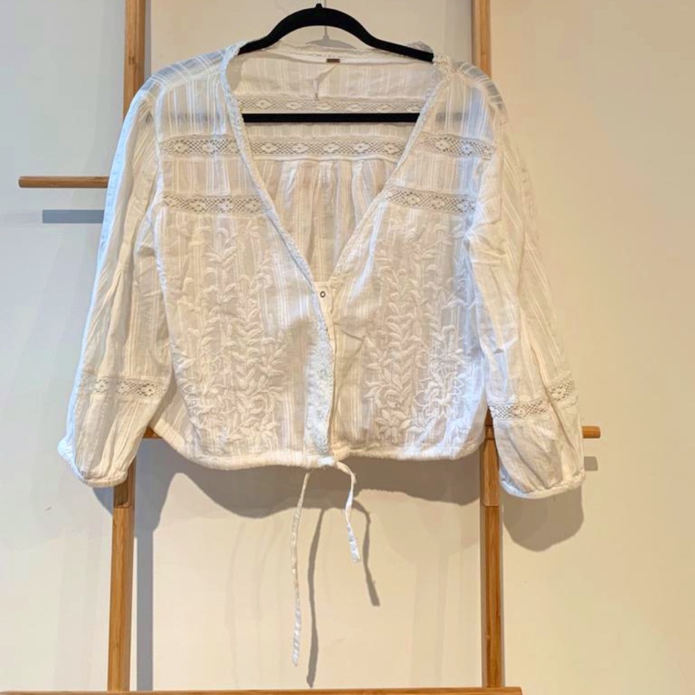 Free People Embroidered Blouse